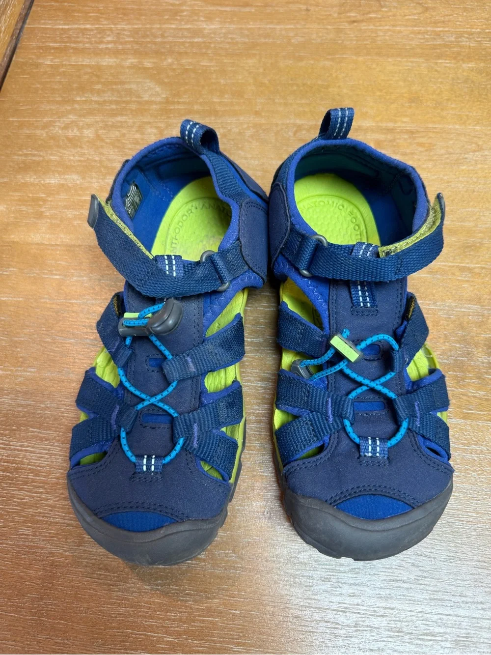 Keen Kids Seacamp II CNX‎ Sandal Waterproof Naval Academy Chartreuse Size 3